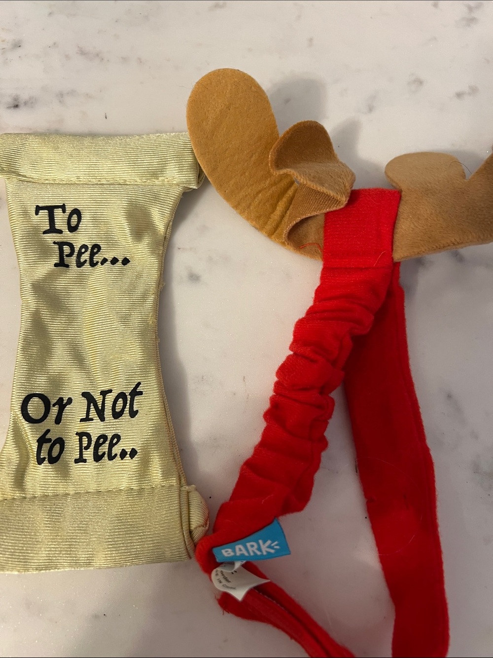 Bark Red Headband with Brown Reindeer Antlers